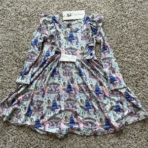 Charming Carousel and Princess Print Kids Bamboo Dress